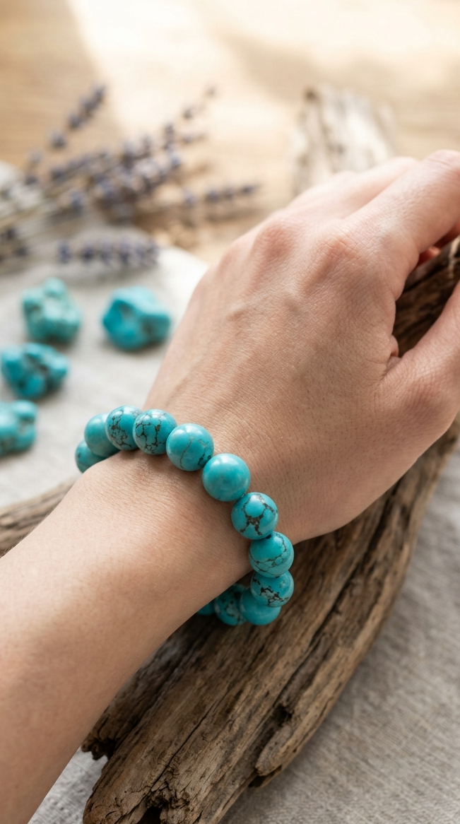Premium Natural Turquoise Bracelet – Protection & Wisdom
