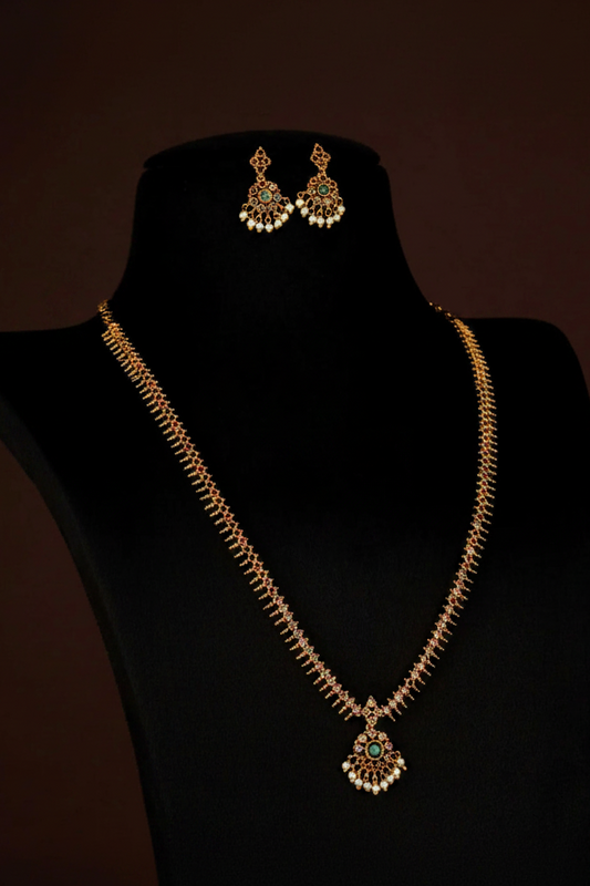 Traditional Matte Finish Necklace & Earring Set