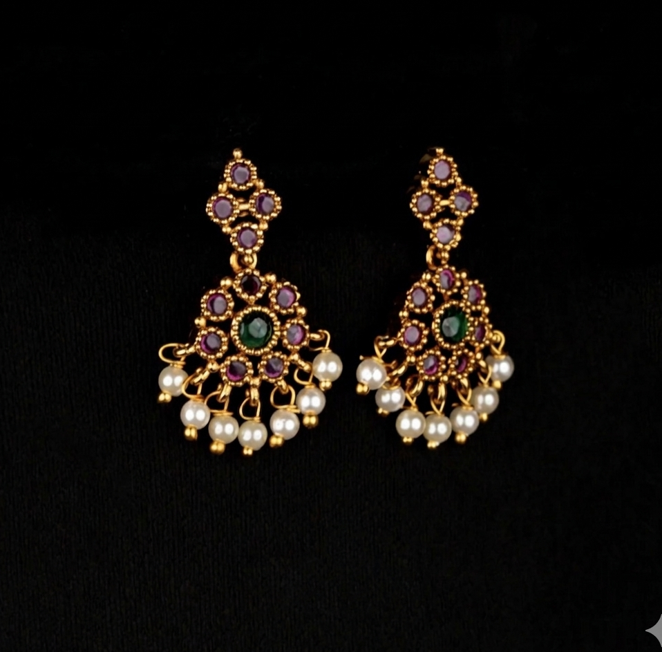 Traditional Matte Finish Necklace & Earring Set